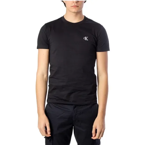 Mens Print T-Shirt , male, Sizes: L, 2XL, XL - Calvin Klein Jeans - Modalova