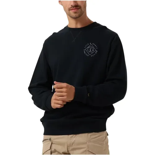 Navy Crew Neck Sweatshirt , Herren, Größe: S - Lyle & Scott - Modalova