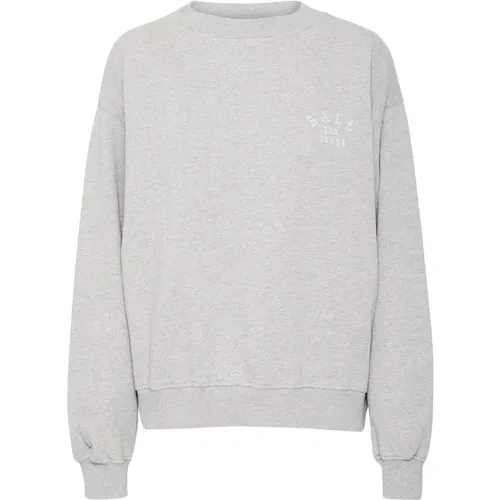 Grau Melange Crewneck Sweatshirt mit Logo , Damen, Größe: M - Ball - Modalova