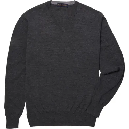 Merino Wool V-Neck Sweater , Herren, Größe: 2XL - Brooks Brothers - Modalova