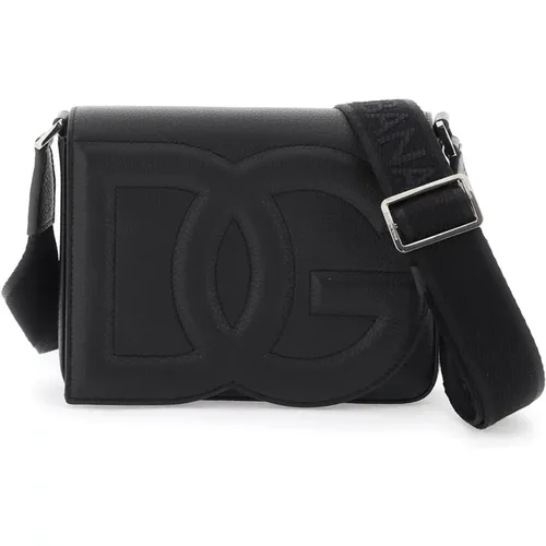 Stitched DG Logo Shoulder Bag , male, Sizes: ONE SIZE - Dolce & Gabbana - Modalova