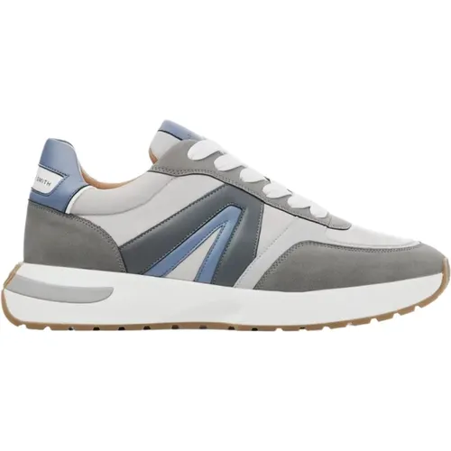 Dunkelgraue Runner Sneakers , Herren, Größe: 41 EU - Alexander Smith - Modalova