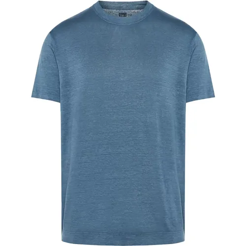 Linen t-shirt , male, Sizes: 2XL, 4XL, XL, 3XL - Fedeli - Modalova