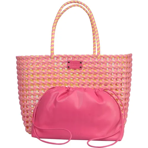 Stylish Medium Basket Bag , female, Sizes: ONE SIZE - Msgm - Modalova