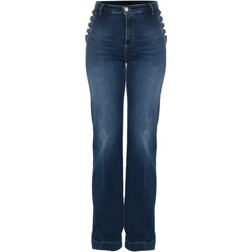 Ausgestellte Jeans mit dekorativen Knöpfen , Damen, Größe: W24 - Kocca - Modalova