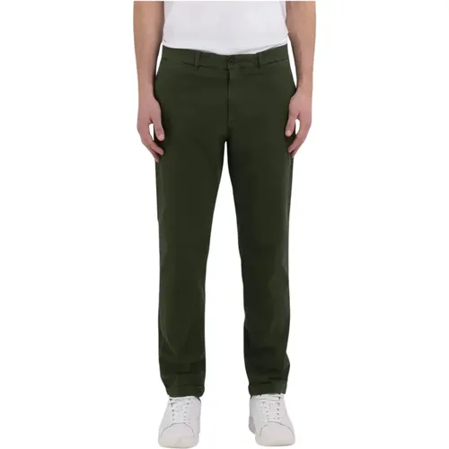 Slim Fit Elastische Gabardine Chino Hose , Herren, Größe: W31 L30 - Replay - Modalova