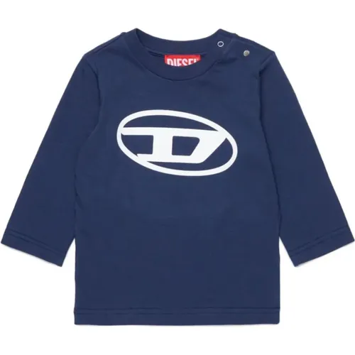 Blauer Logo-Print Jersey-Top Diesel - Diesel - Modalova