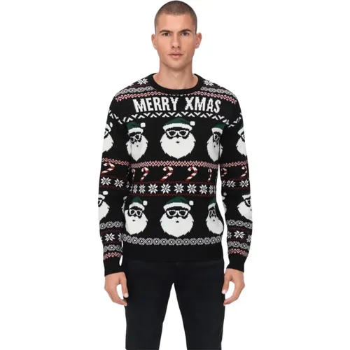 Weihnachtsmann Jacquard Crew Strick - Only & Sons - Modalova