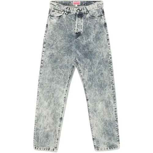 Verblasste Blaue Denim Lange Jeans , Herren, Größe: W31 - Kenzo - Modalova