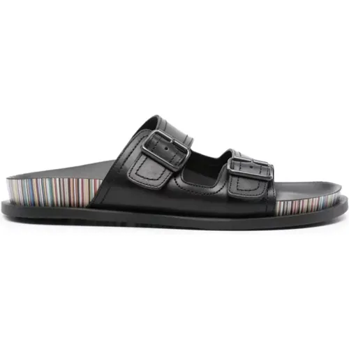 Schwarze Sandalen mit Künstlerischem Streifen , Herren, Größe: 43 EU - Paul Smith - Modalova