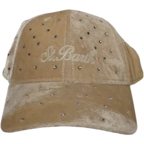 Velvet Baseball Hat with Rhinestone Embroidery , female, Sizes: ONE SIZE - MC2 Saint Barth - Modalova