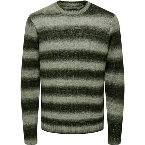 Grüner Strick Rundhals Pullover , Herren, Größe: 2XL - Only & Sons - Modalova