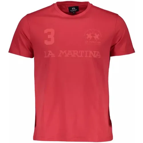 Cotton T-Shirt, Short Sleeve, Crew Neck, Print, Logo , male, Sizes: XL, L - LA MARTINA - Modalova