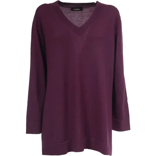 Virgin Wool Sweater with V-Neck , female, Sizes: 3XL, M, 2XL - Gran Sasso - Modalova