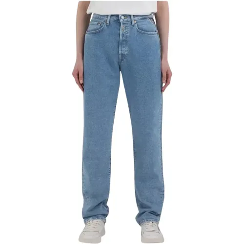 High-waisted straight fit jeans , female, Sizes: W25, W26, W27, W24, W28 - Replay - Modalova