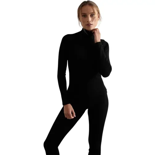 Ribbed Wool Half Zip , Damen, Größe: M - Aim'n - Modalova