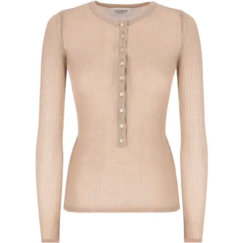 Lurex Buttoned Sweater , female, Sizes: S, XS, M - Laneus - Modalova