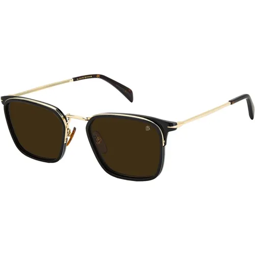 Sonnenbrille in Gold Schwarz/Dunkelbraun - Eyewear by David Beckham - Modalova