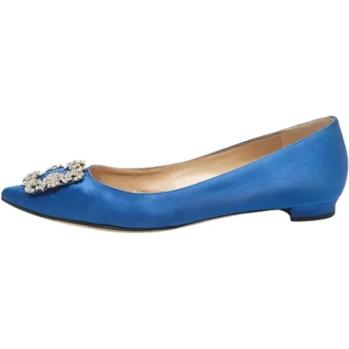 Pre-owned Satin flats - Manolo Blahnik Pre-owned - Modalova