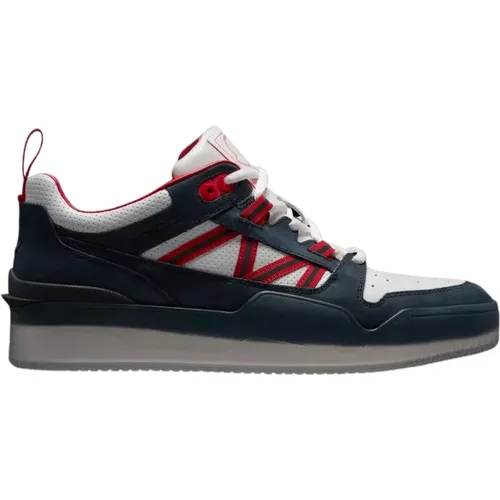 Niedrige Weiße Blau Rote Sneakers , Herren, Größe: 41 1/2 EU - Moncler - Modalova