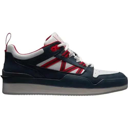 Niedrige Weiße Blau Rote Sneakers , Herren, Größe: 44 EU - Moncler - Modalova