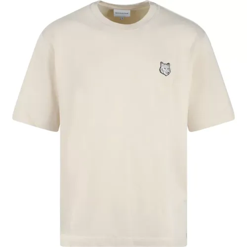 Fuchs Kopf Patch T-Shirt , Herren, Größe: L - Maison Kitsuné - Modalova