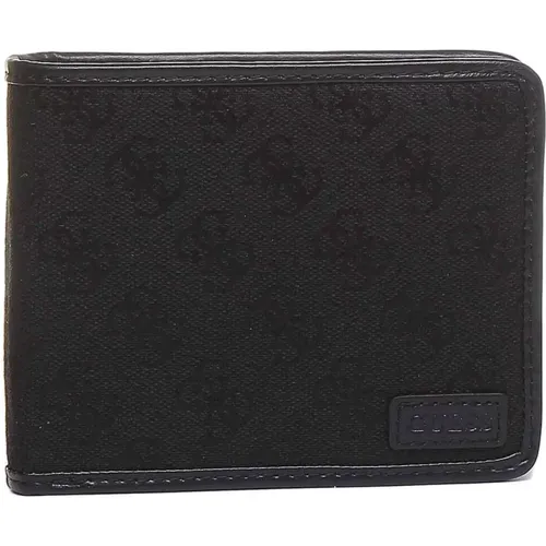 Men's Leather Wallet with Logo Details , male, Sizes: ONE SIZE - Guess - Modalova