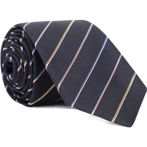 Striped Silk Tie , male, Sizes: ONE SIZE - PS By Paul Smith - Modalova