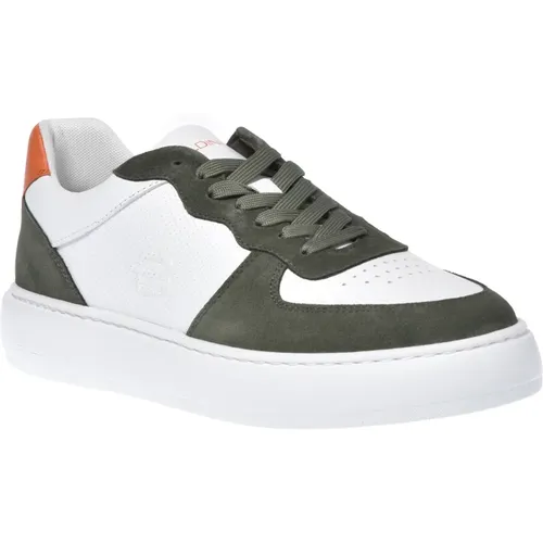 Sneaker in olive green and white suede , Herren, Größe: 39 EU - Baldinini - Modalova