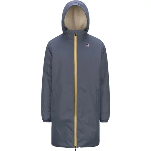 Eiffel Orsetto Grey Blue Avion Jacke , Herren, Größe: M - K-way - Modalova