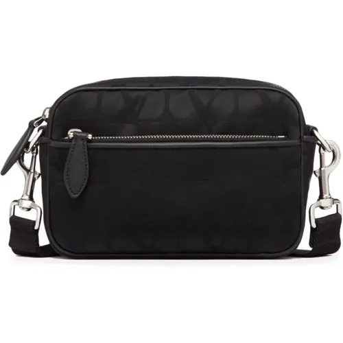 Leather Shoulder Bag with Zip Pocket , male, Sizes: ONE SIZE - Valentino Garavani - Modalova