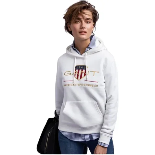 Golden Effect Hooded Sweatshirt , female, Sizes: XL, L - Gant - Modalova