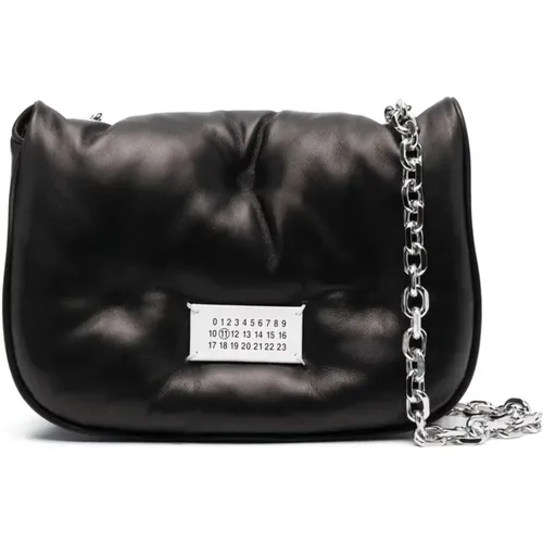 Quilted Shoulder Bag with Chain-Link Strap , male, Sizes: ONE SIZE - Maison Margiela - Modalova