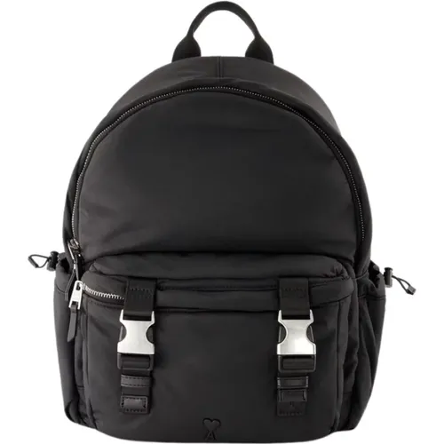 Synthetic Backpack with Ami De Coeur Design , female, Sizes: ONE SIZE - Ami Paris - Modalova