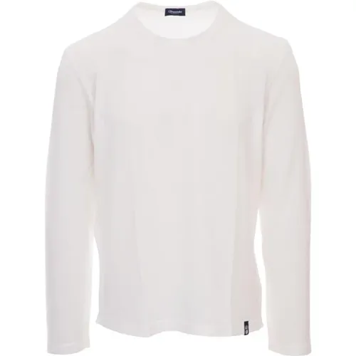 Cotton Round-Neck Knit T-Shirt , male, Sizes: L, 2XL, XL, M - Drumohr - Modalova