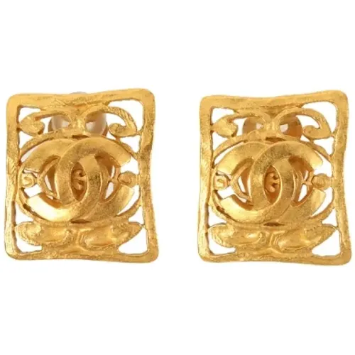 Pre-owned Gold earrings , female, Sizes: ONE SIZE - Chanel Vintage - Modalova