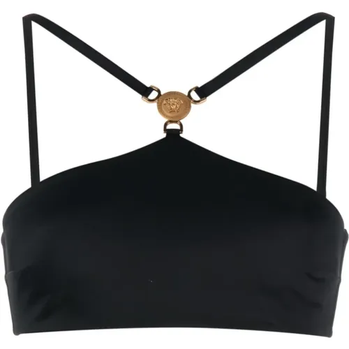 Schwarzer Bikini mit überkreuzten Trägern - Versace - Modalova