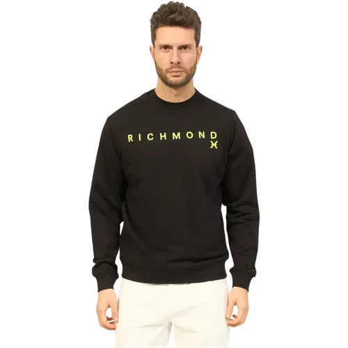Cotton Crewneck Logo Sweater , male, Sizes: S - Richmond - Modalova