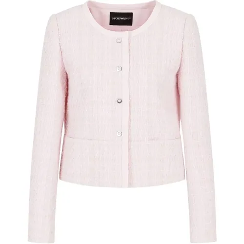 Tweed Jackets , Damen, Größe: M - Emporio Armani - Modalova