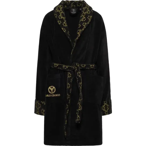 Golden Velour Jacquard Bathrobe , female, Sizes: XL, L, S, M, 2XL - carlo colucci - Modalova