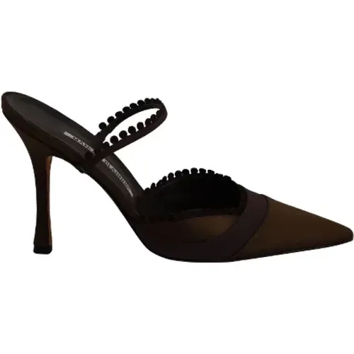 Pre-owned Silk heels , female, Sizes: 4 1/2 UK - Manolo Blahnik Pre-owned - Modalova