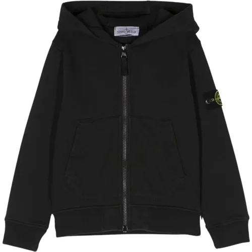 Blauer Pullover mit Logo-Applikation - Stone Island - Modalova