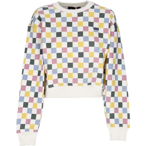 Karierte Crop Crewneck Sweatshirt Weiß - Vans - Modalova