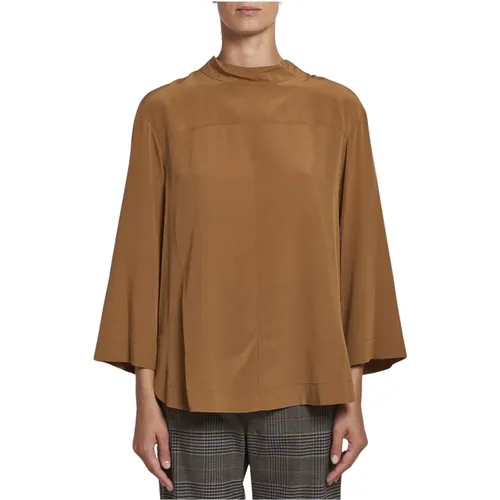 Silk High Collar Shirt , female, Sizes: M - Sea NY - Modalova