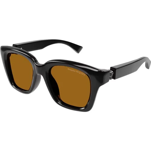 Brown Sunglasses , male, Sizes: 52 MM - alexander mcqueen - Modalova