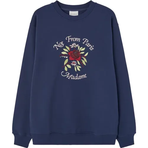 Cotton Sweater with Embroidered Motif , male, Sizes: L, XL, M - Drole de Monsieur - Modalova