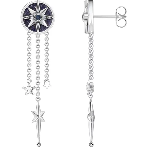 Royalty Star Earrings with Silver Stones , female, Sizes: ONE SIZE - Thomas Sabo - Modalova