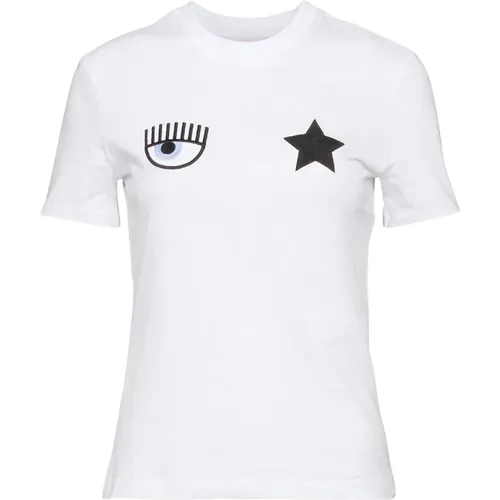 Embroidered Star T-shirt , female, Sizes: M - Chiara Ferragni Collection - Modalova