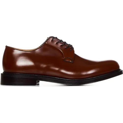 Leather Lace-up Flats , male, Sizes: 8 1/2 UK, 6 UK, 10 UK - Church's - Modalova