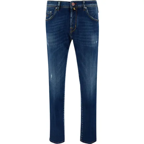 Slim Cropped Carrot Jeans , Herren, Größe: W32 - Jacob Cohën - Modalova